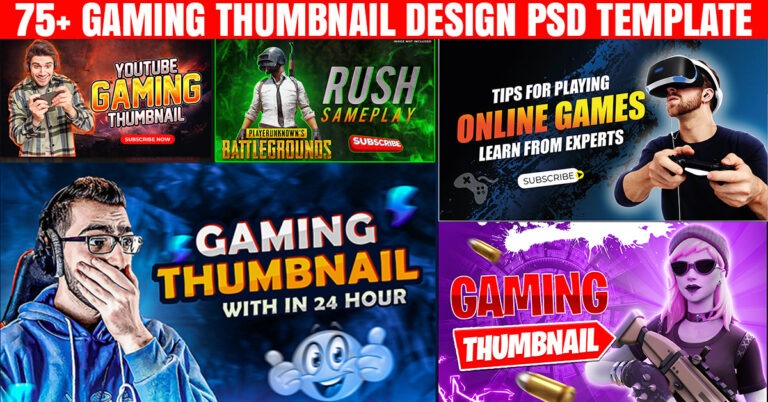 75+ Gaming Thumbnail Design PSD Template Free Download