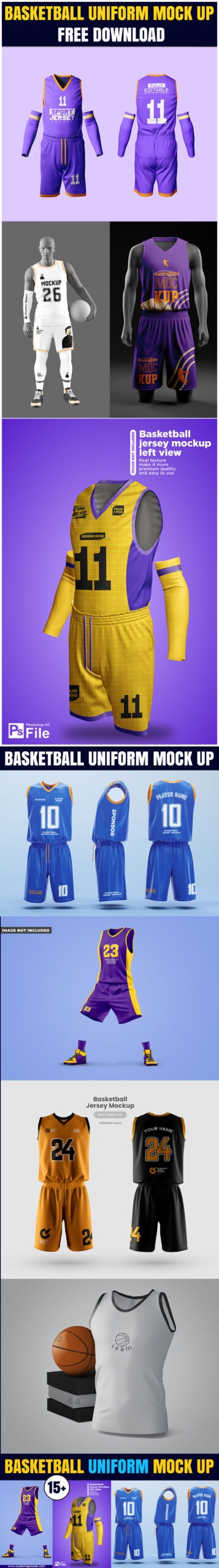 Free Basketball Jersey Mockup,