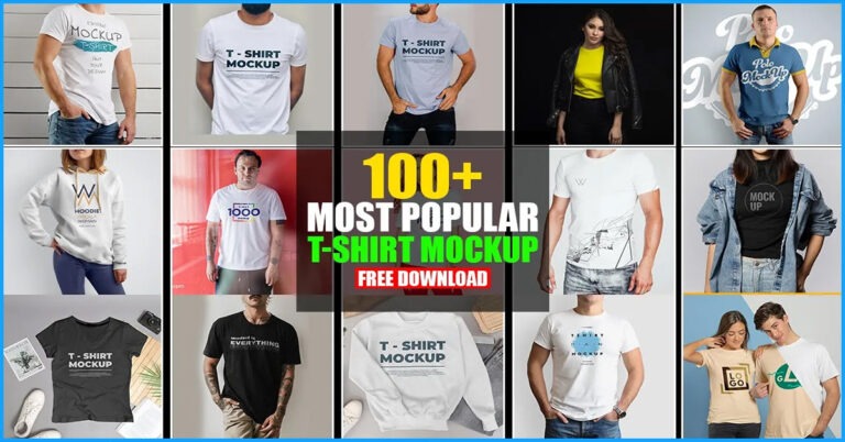 100+ Most Popular T shirt Mockup Free Download