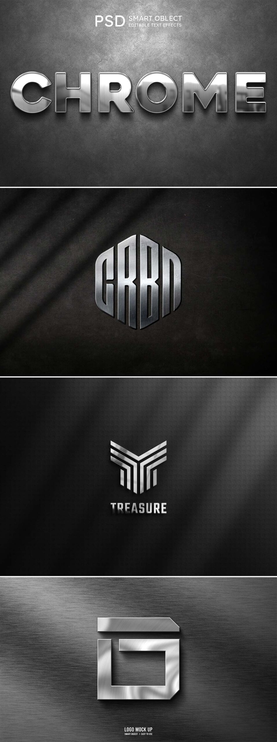 3D Metal Logo Mockup Free Download