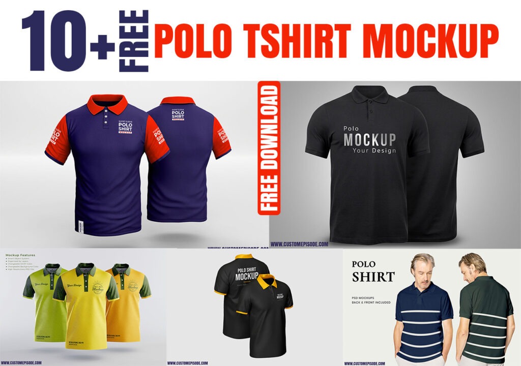 Polo t shirt mockup PSD Free Download