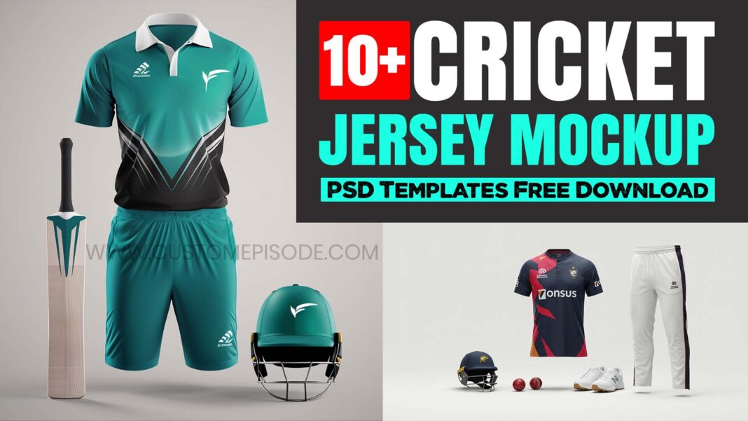 10+ Cricket jersey Mockup PSD Free Download
