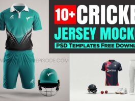 10+ Cricket jersey Mockup PSD Free Download