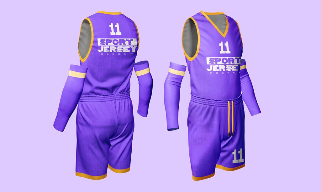 Basketball uniform  front and Back PSD mockup free