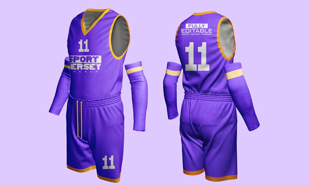 Basketball jersey mockup png front and Back PSD Templates