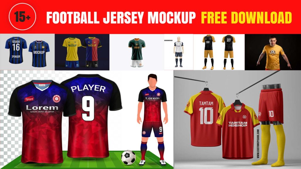 Football jersey mockup PSD free download