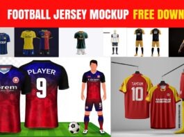 Football jersey mockup PSD free download