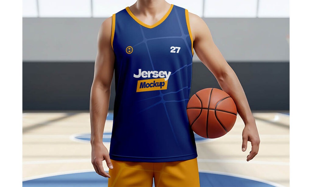 3D basketball jersey mockup free download