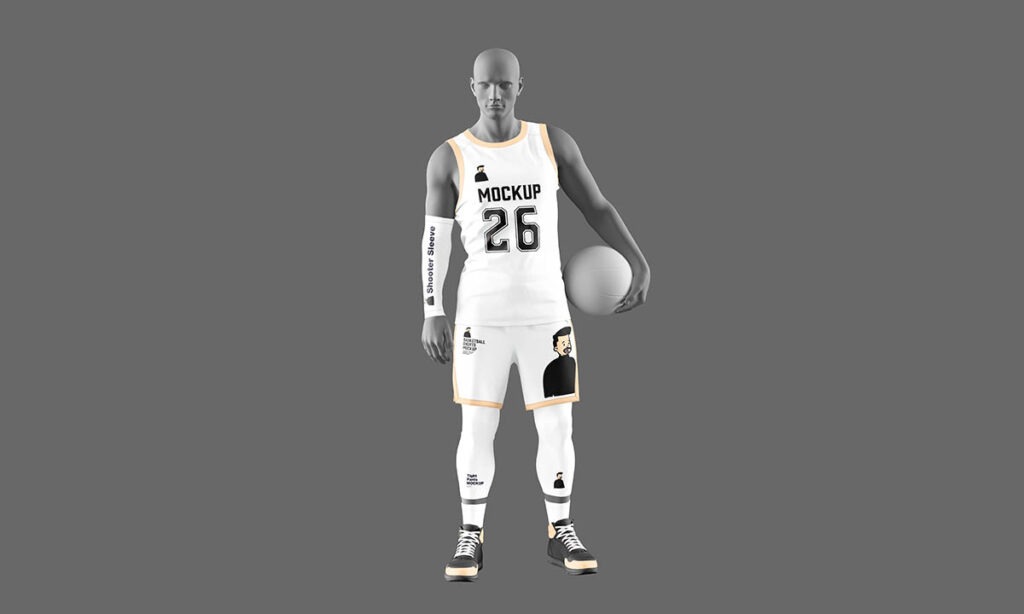 Nba basketball jersey mockup free download 3D view