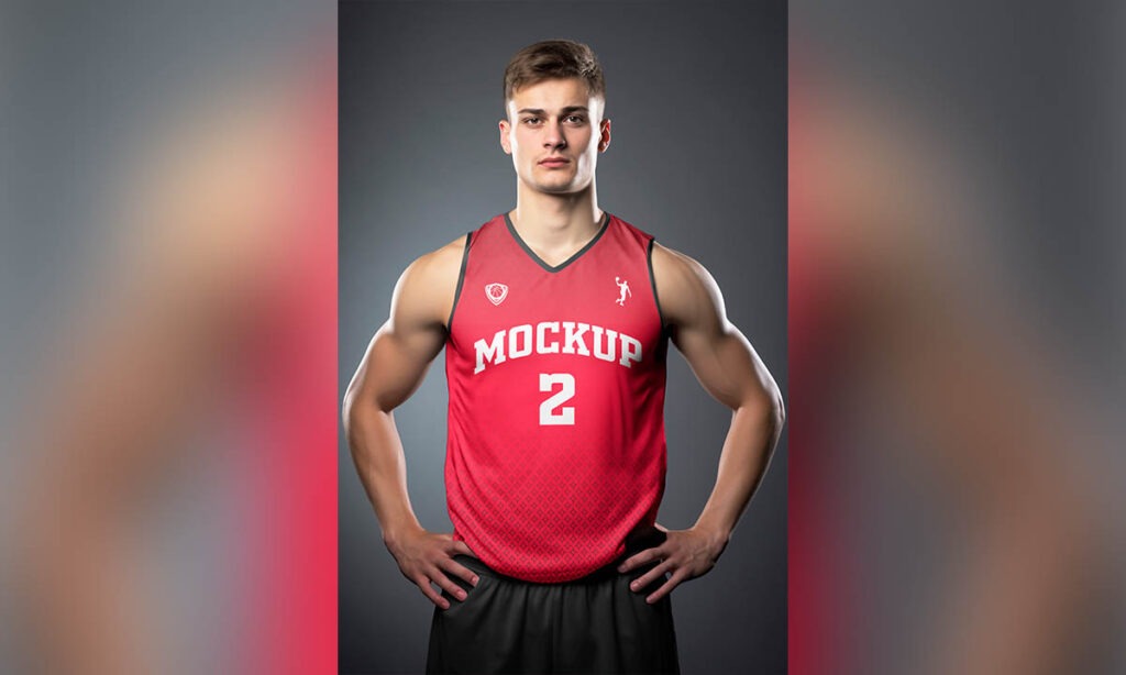 Men basketball jersey mockup free download