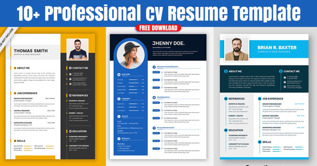10+ Professional cv Resume Template Free Download