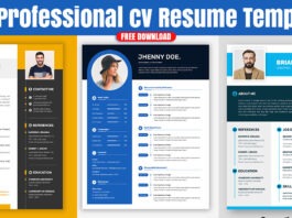 10+ Professional cv Resume Template Free Download