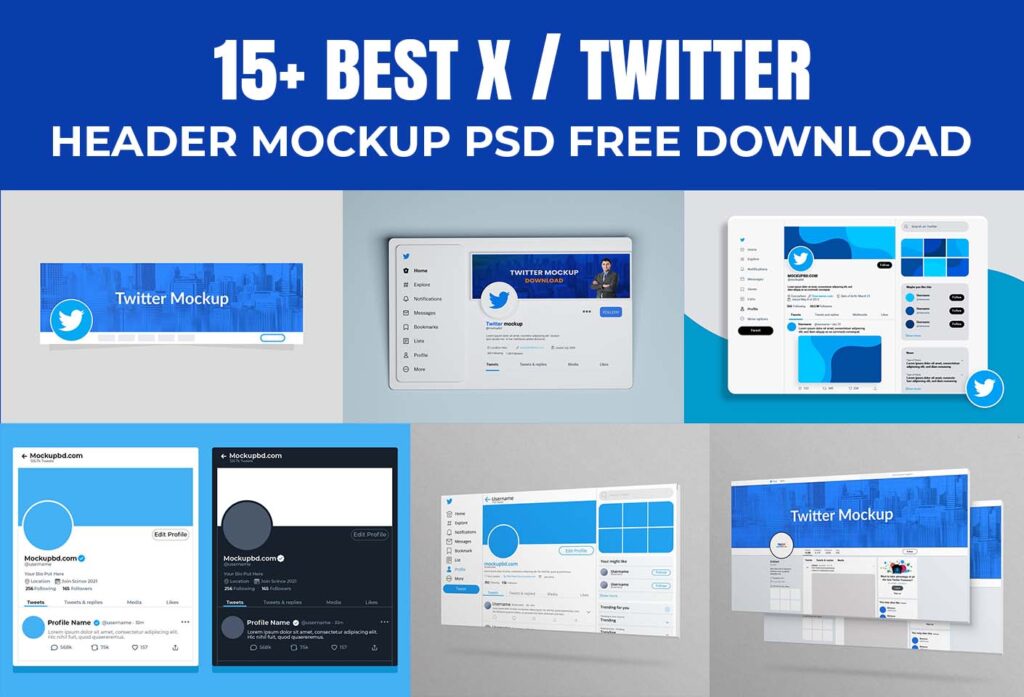 15+ Best X (Twitter) Header mockup PSD Free download