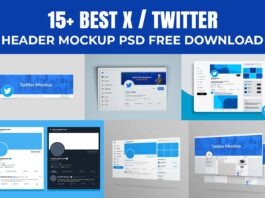 15+ Best X (Twitter) Header mockup PSD Free download
