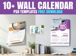 10+ Wall Calendar Mockup Free Download Updated Collection,