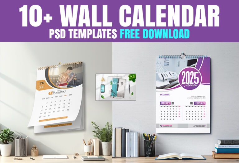 10+ Wall Calendar Mockup Free Download Updated Collection