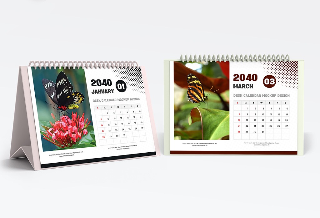 Desk Calendar Mockup PSD Free Download