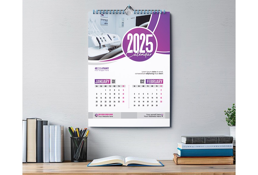 Wall Calendar Mockup Free Download