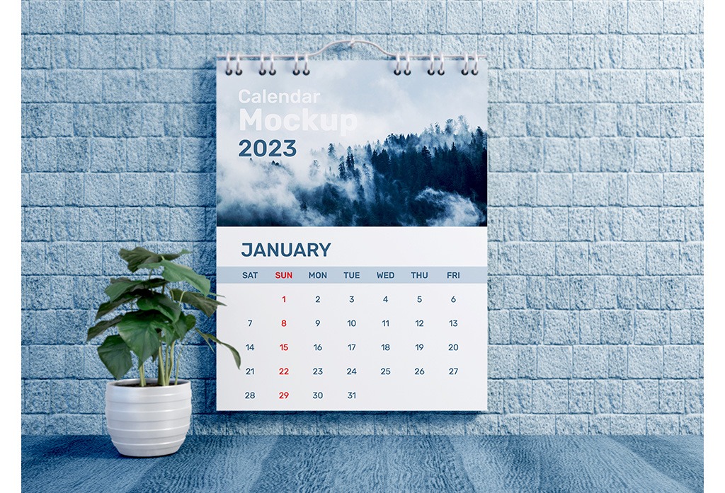 Wall Calendar Mockup Free Download