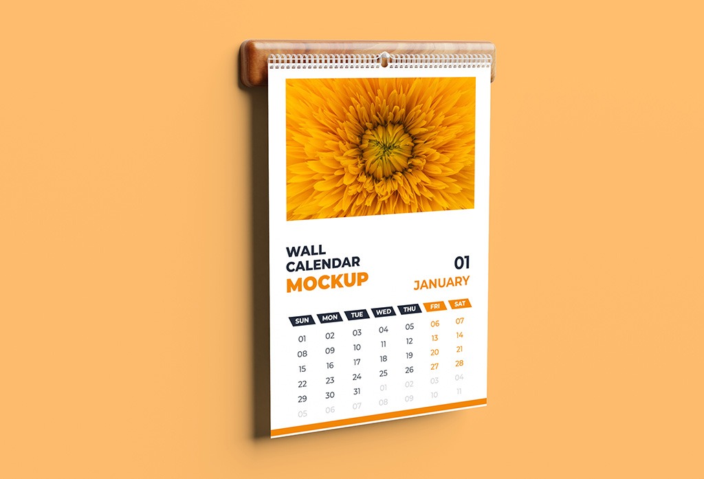 Wall Calendar Mockup Free Download
