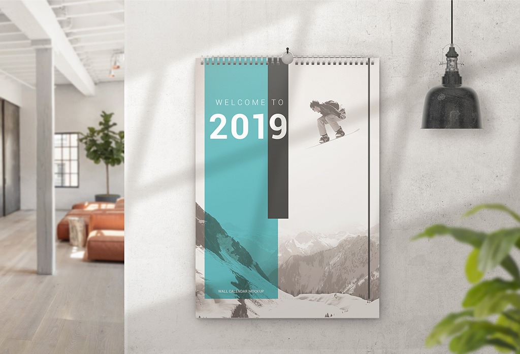 Wall Calendar Mockup Free Download