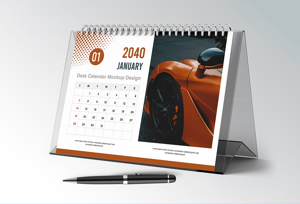 Desk Calendar Mockup PSD Free Download