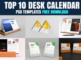 Desk Calendar Mockup PSD Free Download