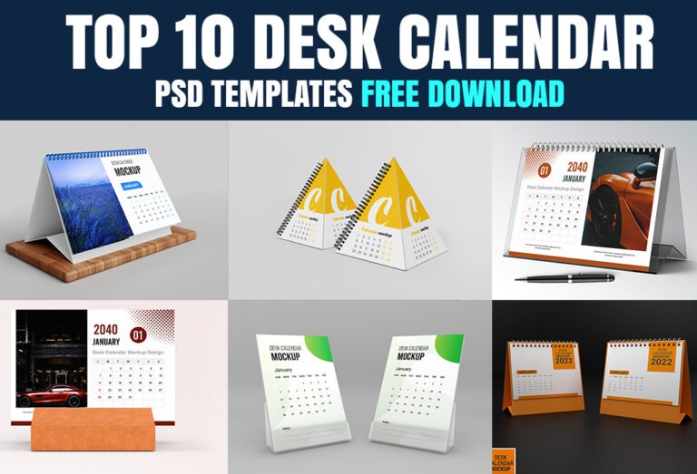 Top 10 Desk Calendar Mockup PSD Free Download