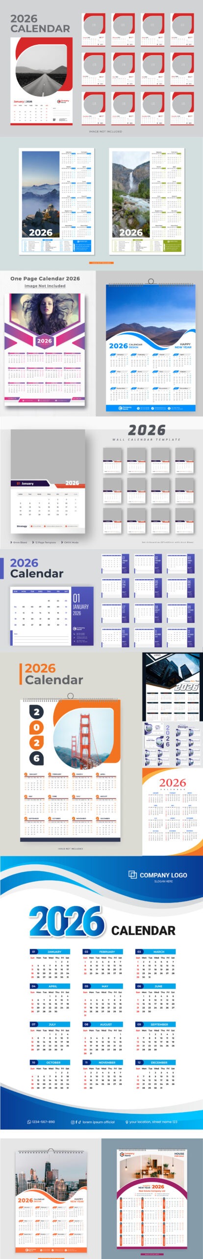 2026 calendar design templates free download