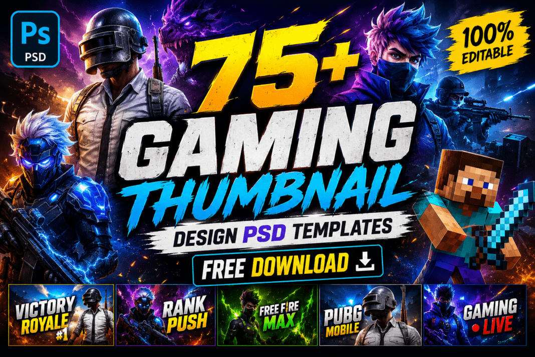 Gaming Thumbnail Design PSD Template Free Download Gaming Thumbnail Design PSD Template Free Download